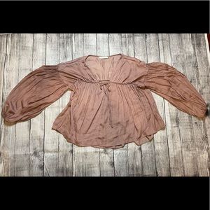 Mustard Seed Front Tie Flowy Top